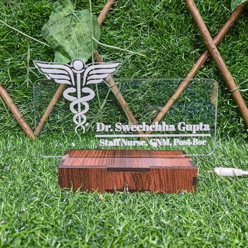 Image of DON'T JUDGE ME CUSTOMISED Doctor Lamp with Doctors Name and Design | Personalized Gift for Doctors (Warm White Color LED Light) (Doctor-3)