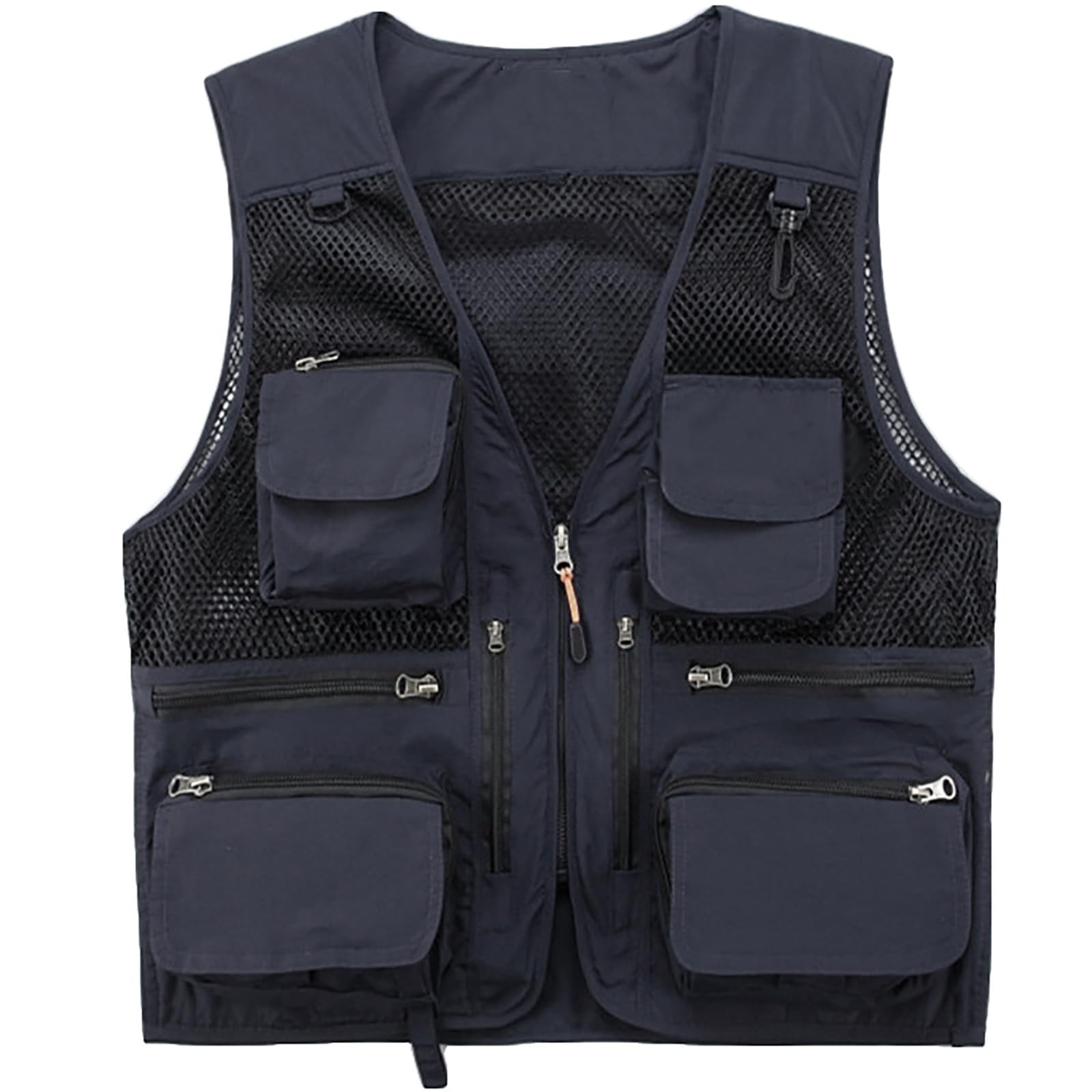 Mire Hombres Chaleco de Pesca Respirable Chaleco Fotografía Exterior Caza Secado Rápido(Size:XXL,Color:Negro)