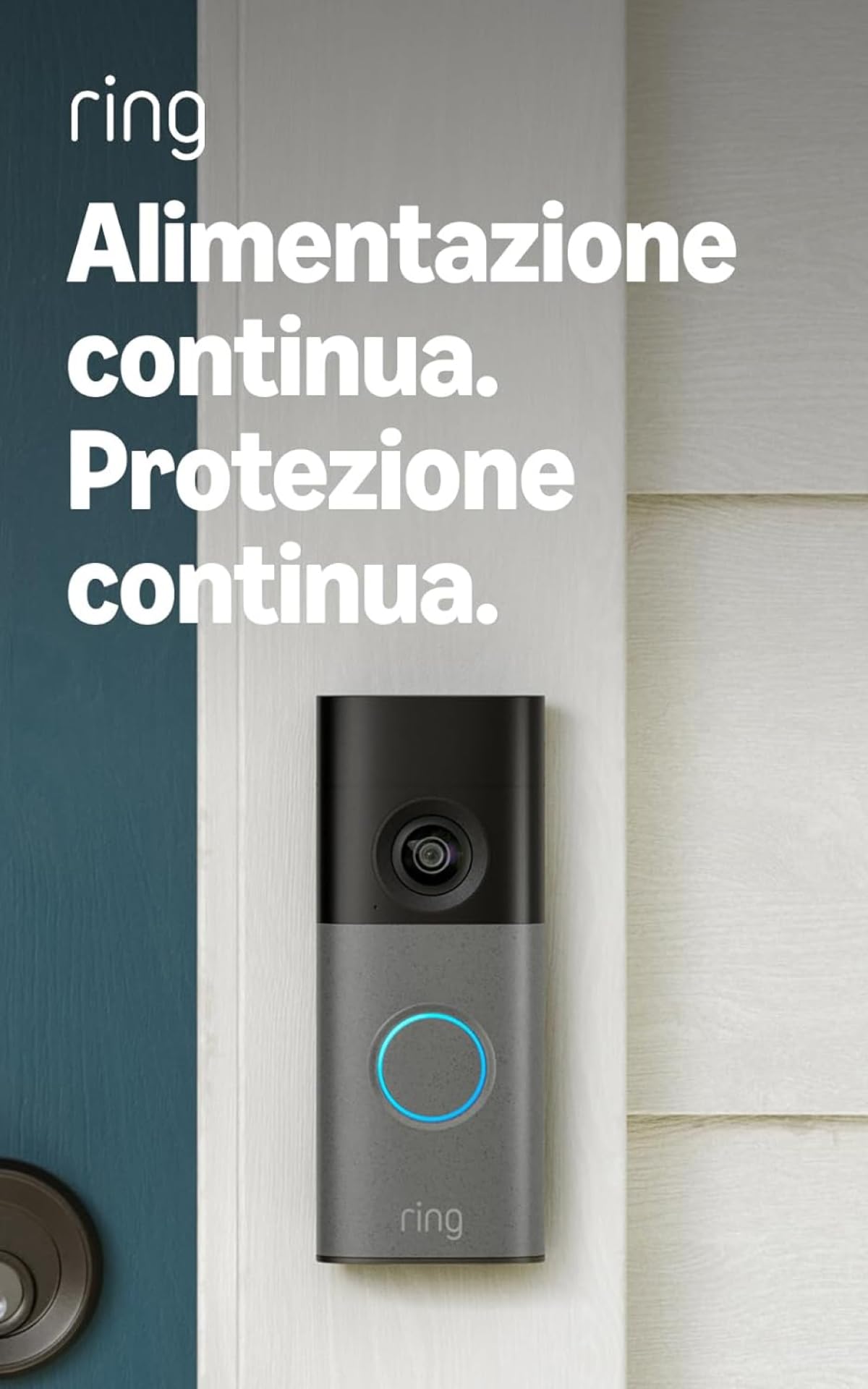 Ring Wired Video Doorbell (ultimo modello.) | Videocitofono con videocamera | Retinal 2K, zoom avanzato 6x | Ampio campo visivo | Prova gratuita di 30 giorni del piano di abbonamento Ring