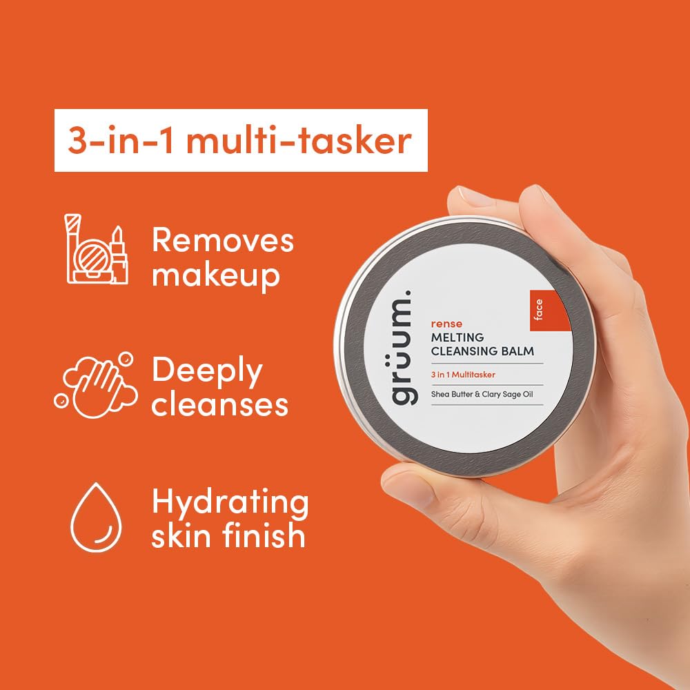 grüum 3-in-1 Melting Cleansing Balm 100ml, Makeup Remover Balm & Face Cleanser for Women - Image 2