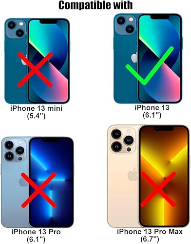 Miniatura 2 de (3+3) para iPhone 13 (6.1 pulgadas) (paquete de 3) Protector de pantalla de vidrio templado y (3 unidades) Protector de lente de cámara [no afecta