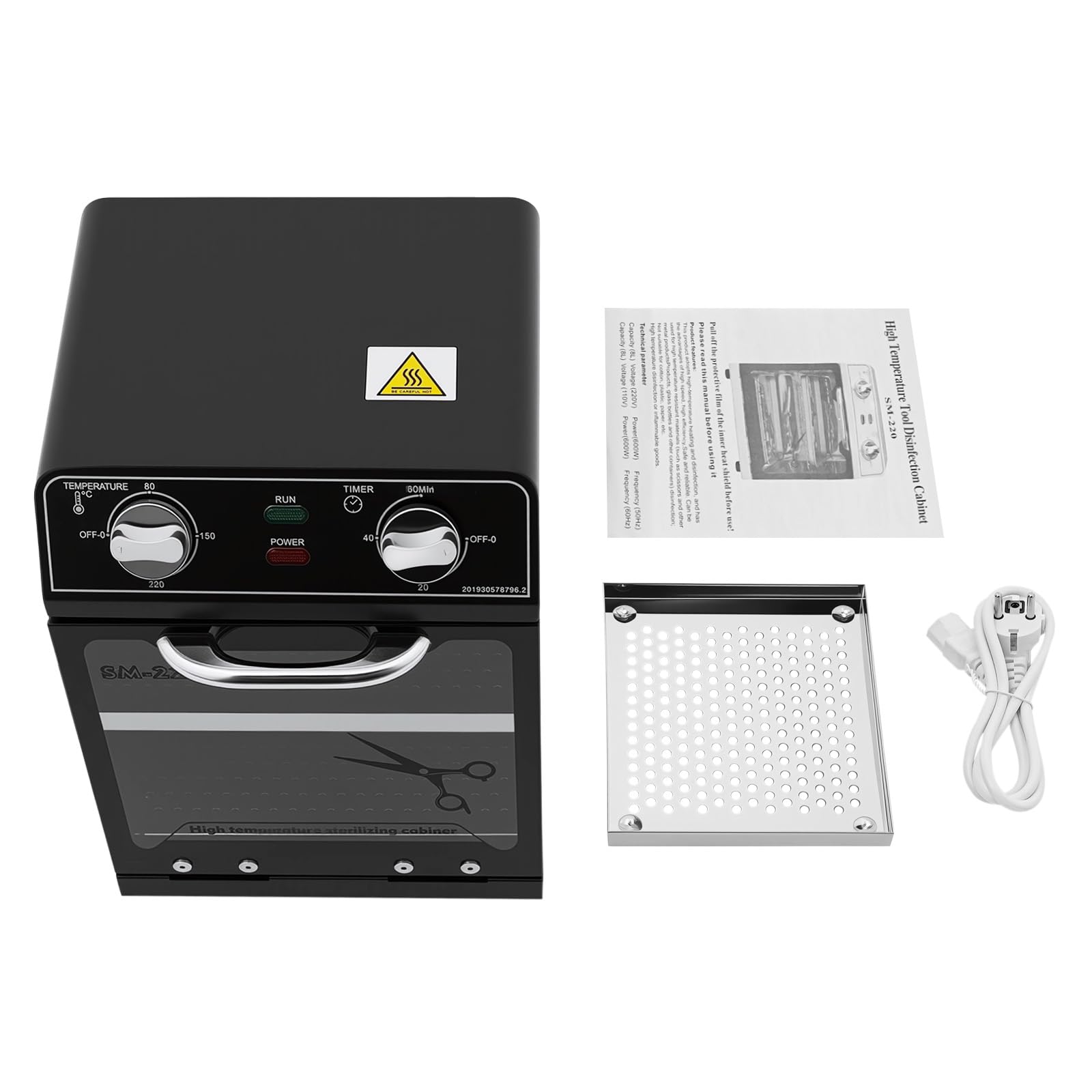 600W wysokotemperaturowy sterylizator, autoklaw o dużej pojemności 8L, 0-220℃ sterylizator do dezynfekcji narzędzi z jedną szufladą, regulacja temperatury i timer, do salonów kosmetycznych, klinik