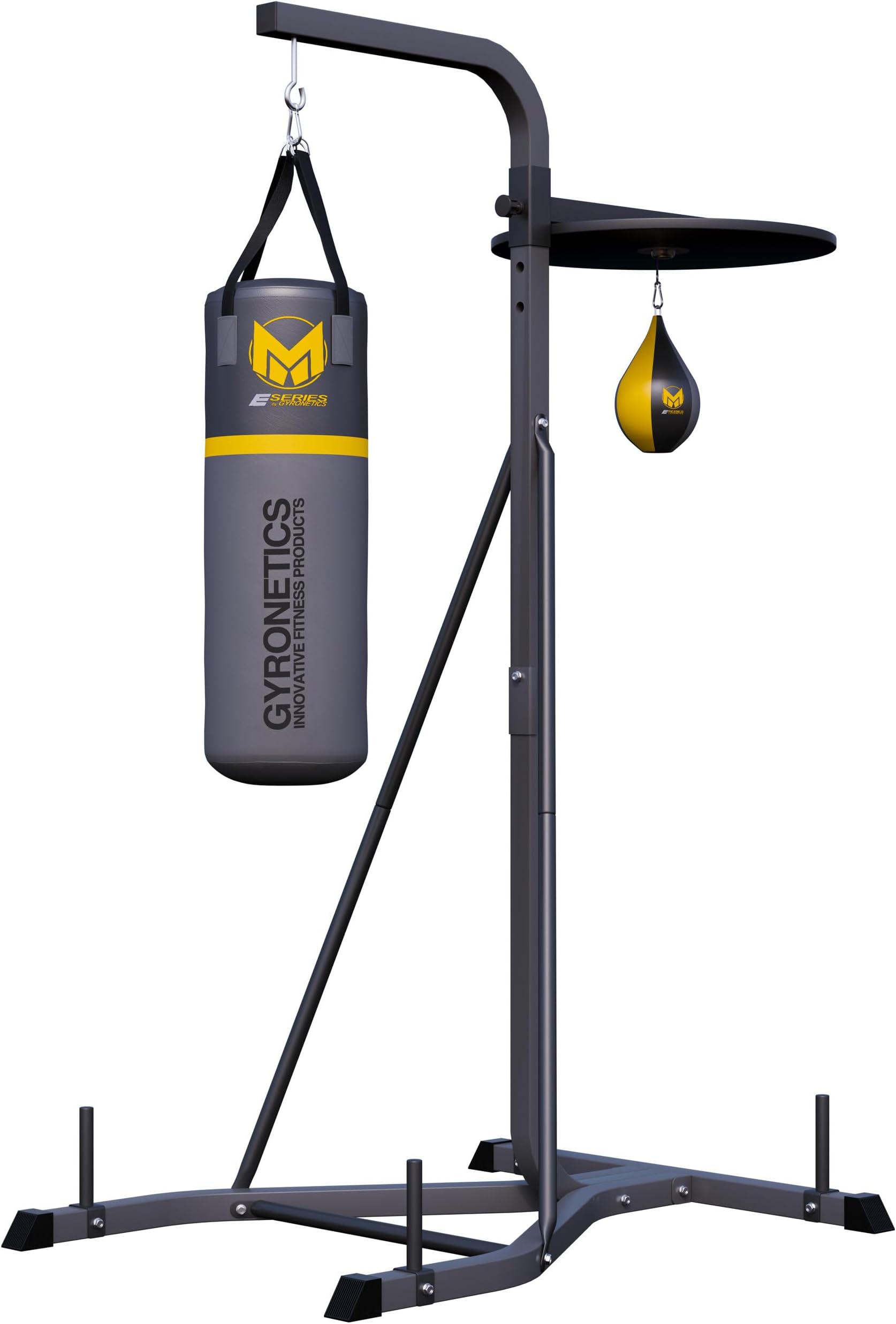 GYRONETICS® Punch Bag Frame - with Punching Bag and Speed Ball, Height Adjustable, Heavy Duty, Max. 100 kg - Box Bag Holder, Freestanding Boxing Station, Punch Bag Stand, Home Gym Training Platform