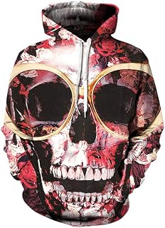 ZIXIYAWEI 3D Pullover Hoodie For Men Men/Women 3D Hoodies With Hat =Print Skull Autumn Winter 3D Sweatshirts Hoodie Men Casual Fashion Clothing Skull Sweatshirt