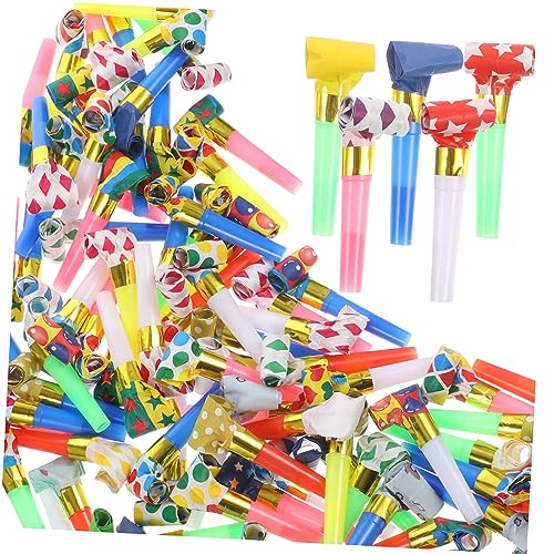 Vaguelly 100piezas Sopladores Para Fiestas Matracas Para Hacer Ruido Matracas De Cumpleaños Para Fiestas Regalos Para Fiestas Soplador De Para De Cumpleaños y Reuniones