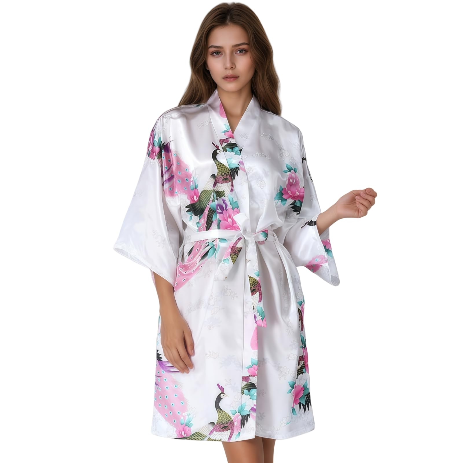 KRUIHAN Japanische Frauen Kimono Strickjacke Nachthemd Yukat