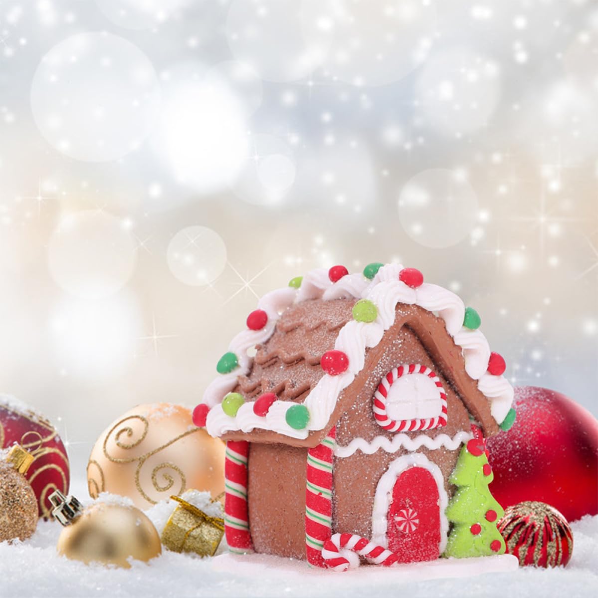 Toyvian 4 Piezas Navideña Adorno para Jengibre Casa Colgante de Árbol de