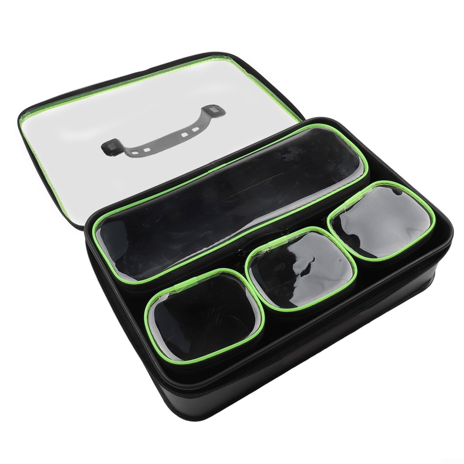 EVA Fishing Tackle Bag Set, 5 Sizes Live Fish Bucket & Lure Storage Box, Reinforced Portable Bait Holder for Carp Fishing, Camping, Black
