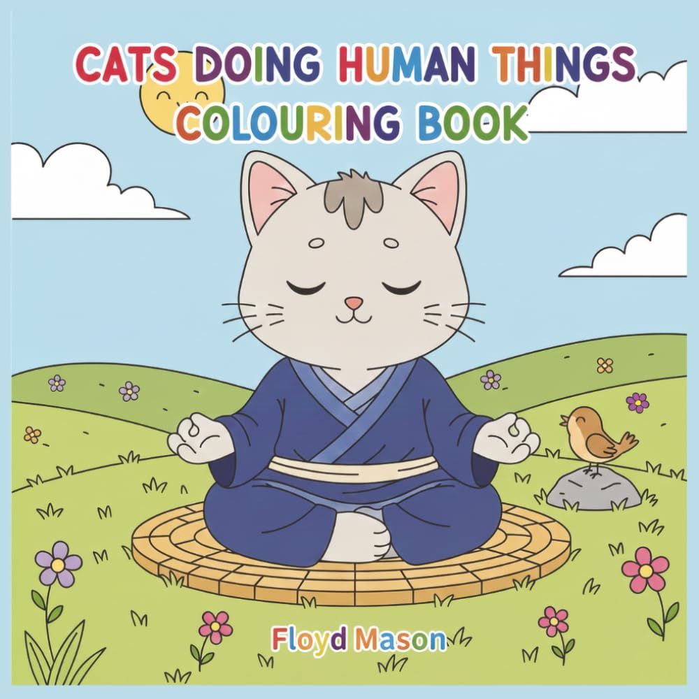 Cats Doing Human Things Colouring Book
