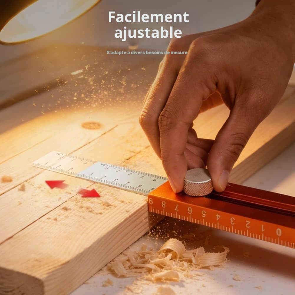 Niveau de marquage multifonctionnel, règle extensible en alliage d'aluminium avec bulle pour le travail du bois, mesure et positionnement, outil portable précis pour le bricolage