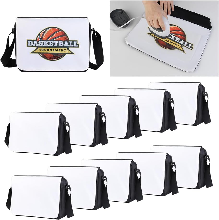 Heat Transfer Ready Blank Crossbody Bag DIY Customizable Messenger Bag Purse Women Men Student School Sublimation Craft