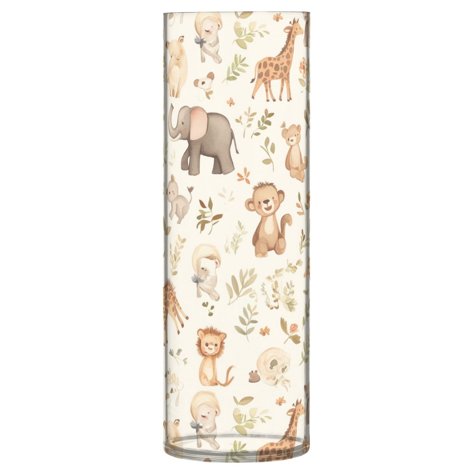 Vase forme bouteille animaux safari décoratif plastique contemporain
