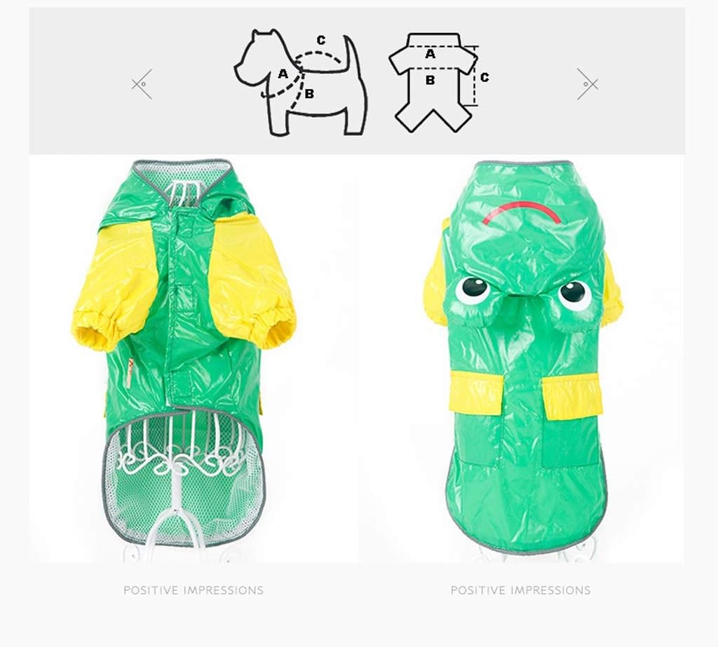 Dog Raincoat Poncho Light Waterproof Teddy Plastic Poncho for Pets for Small and Medium-Sized Dogs 100% Waterproof (Size : M)