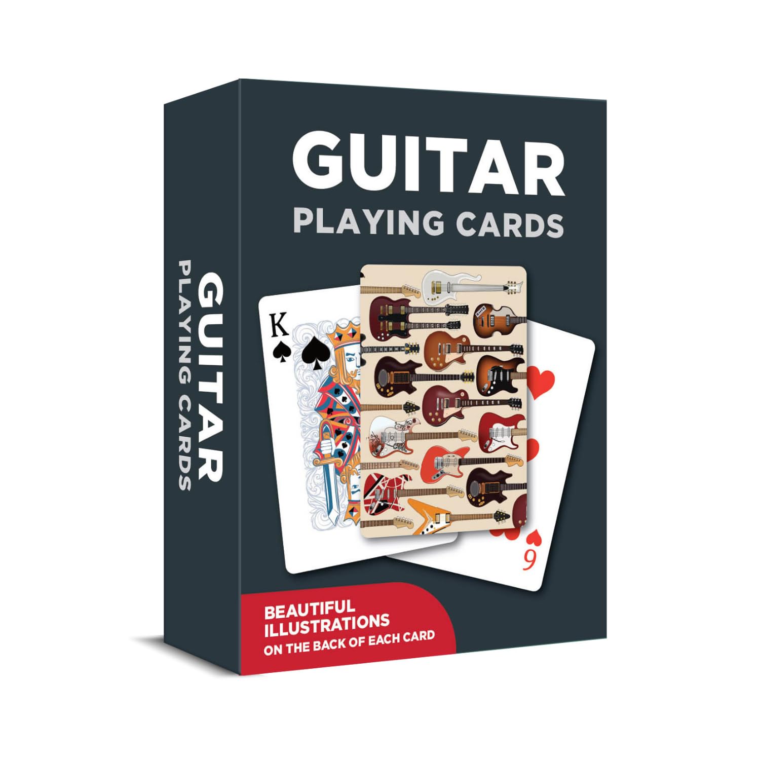 Coach House Playing Cards Deck, Guitars Design, 52 Standard Cards plus jokers, Gift for Guitar Enthusiasts and Card Game Lovers