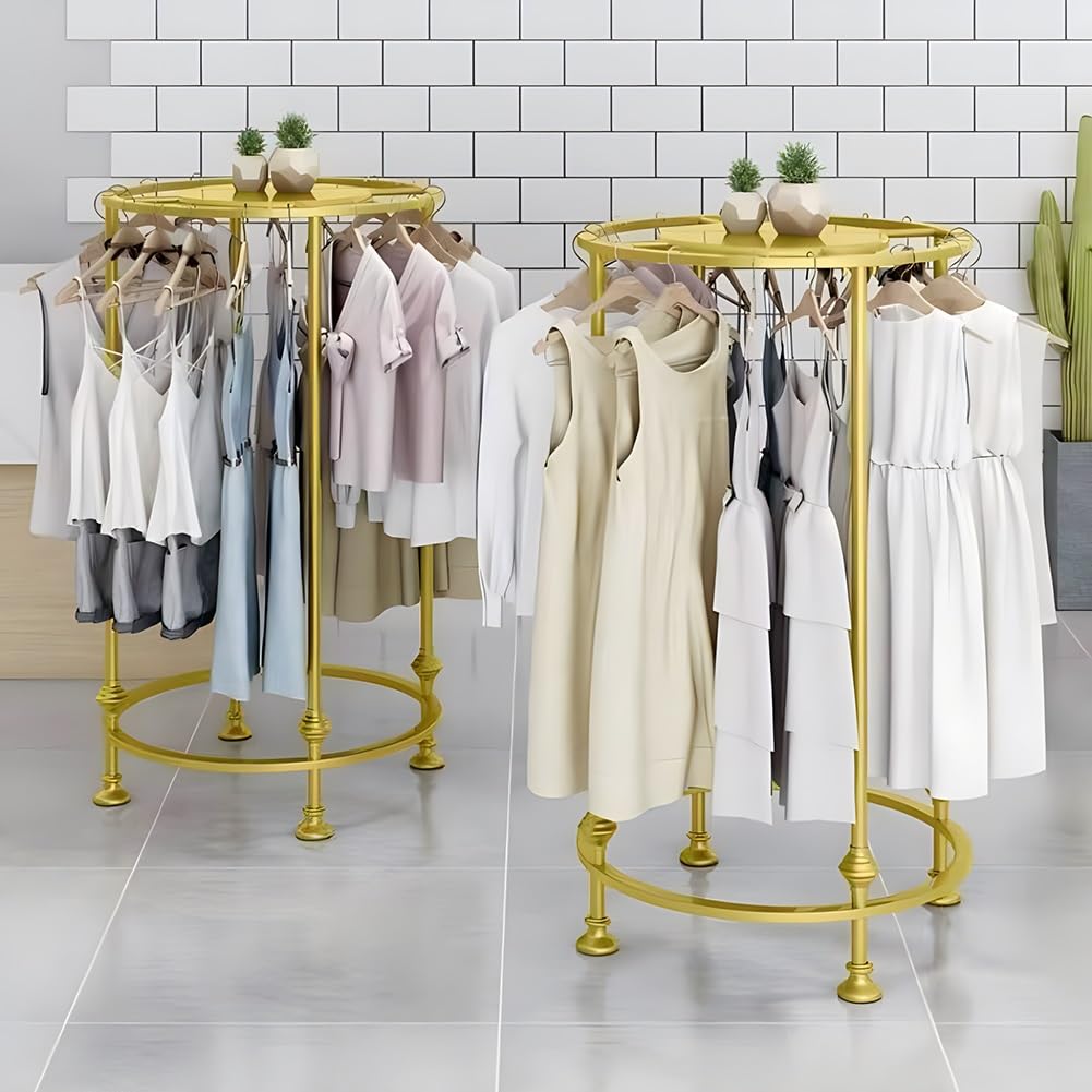Rond kledingrek Heavy Duty Fashion Display Plank voor Kledingwinkel Goud/Wit/Zwart/Zilver 135 * 120 cm