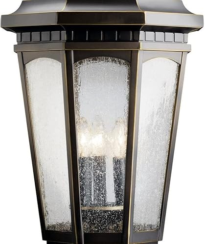 Miniatura 9 de Kichler 9533RZ, iluminación de poste exterior de aluminio fundido para patio, 180 vatios totales, bronce frotado