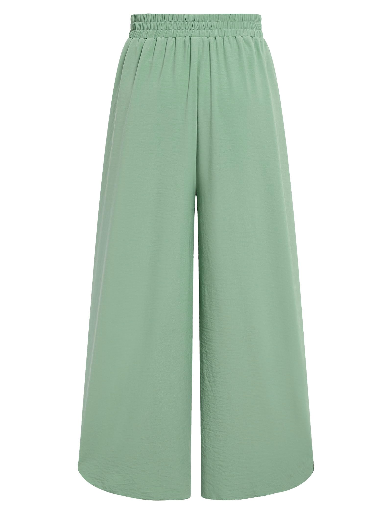 Palazzo Hose Damen Sommer High Waist - Elegante Luftige Stoffhose Mit Weitem Bein Und Elastischem Bund Für Urlaub Strand Freizeit