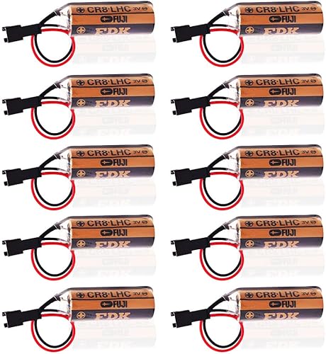 <10 Pack> para Fuji FDK CR8.LHC 3V Batería 2600mAh para Fuji FDK CR8.LHC LHC 17450 con enchufe negro
