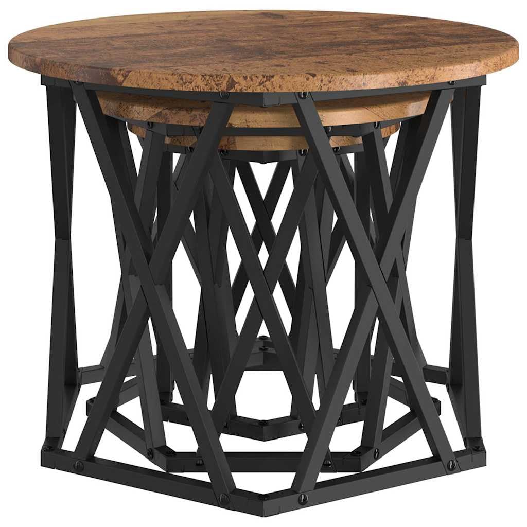 Fengshui Nesting stolik pomocniczy, zestaw 3 sztuk, materiał drewnopochodny,