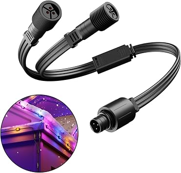 Waterproof Splitter Y-Type Cable For Eufy E22 T8L02 Connector Outdoor Light Installations IP65 Protection 300V Pure Copper Core Secure Connections Quick Expansion Reliable