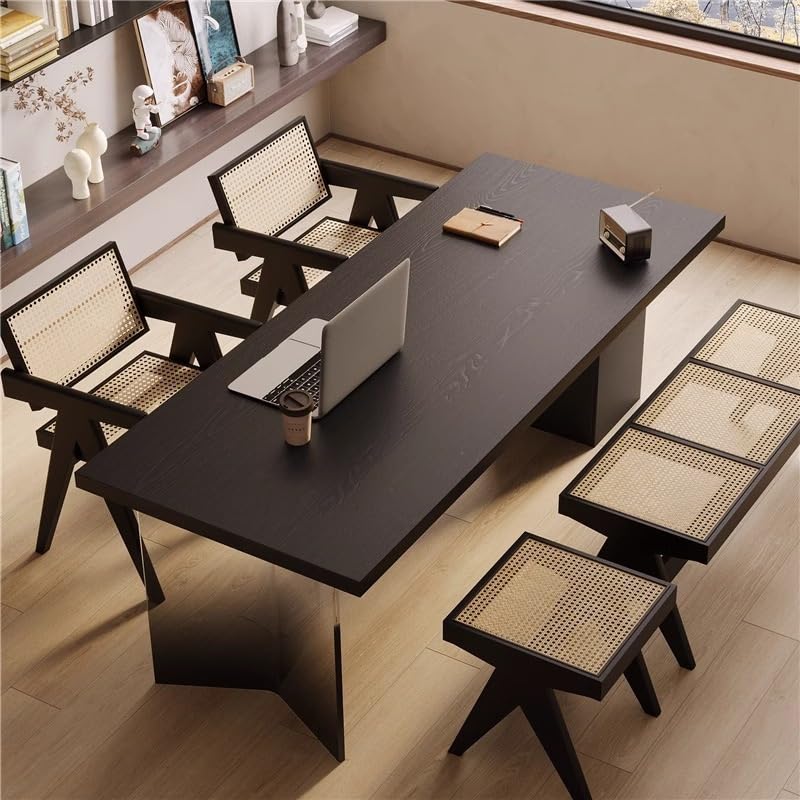 Tavolo da gioco da scrivania da ufficio banco da studio sospeso in legno massello acrilico, tavolo computer per soggiorno, camera da letto e ideale per aziende domestiche(200 x 80 x 75 cm)