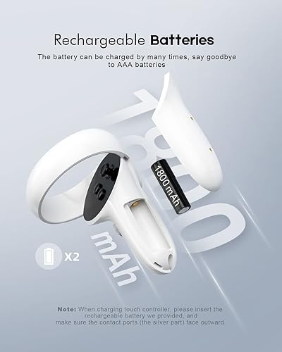 Miniatura 3 de BINBOK VR Base de carga para Quest 2 con luz LED estación de carga magnética para auriculares de realidad virtual y controladores táctiles con 2