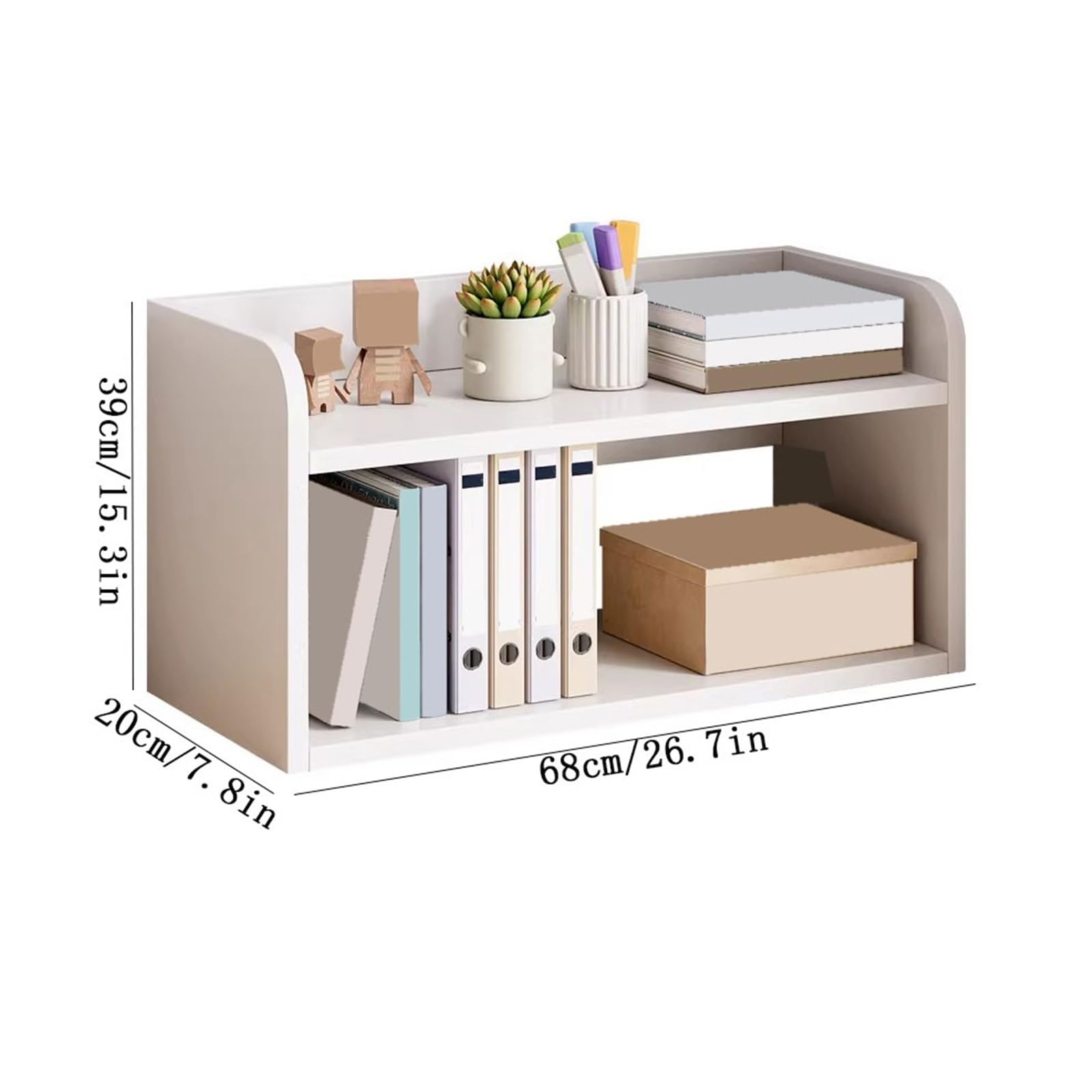 Doppellagiges Minimalismus-Organizer-Regal, Home Density Board, Tisch-Bücherregal Regal Bücher