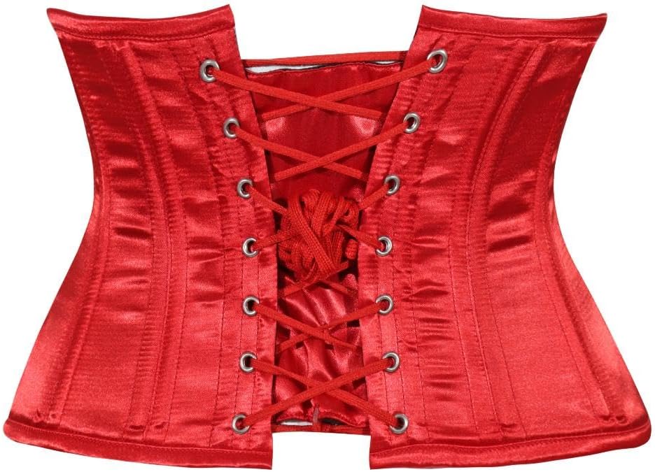 Daisy corsets Women's Daisy Corsets Womensred Satin Gothic Mini Cincher Underbust Corset Waist Cincher Top & Plus Size