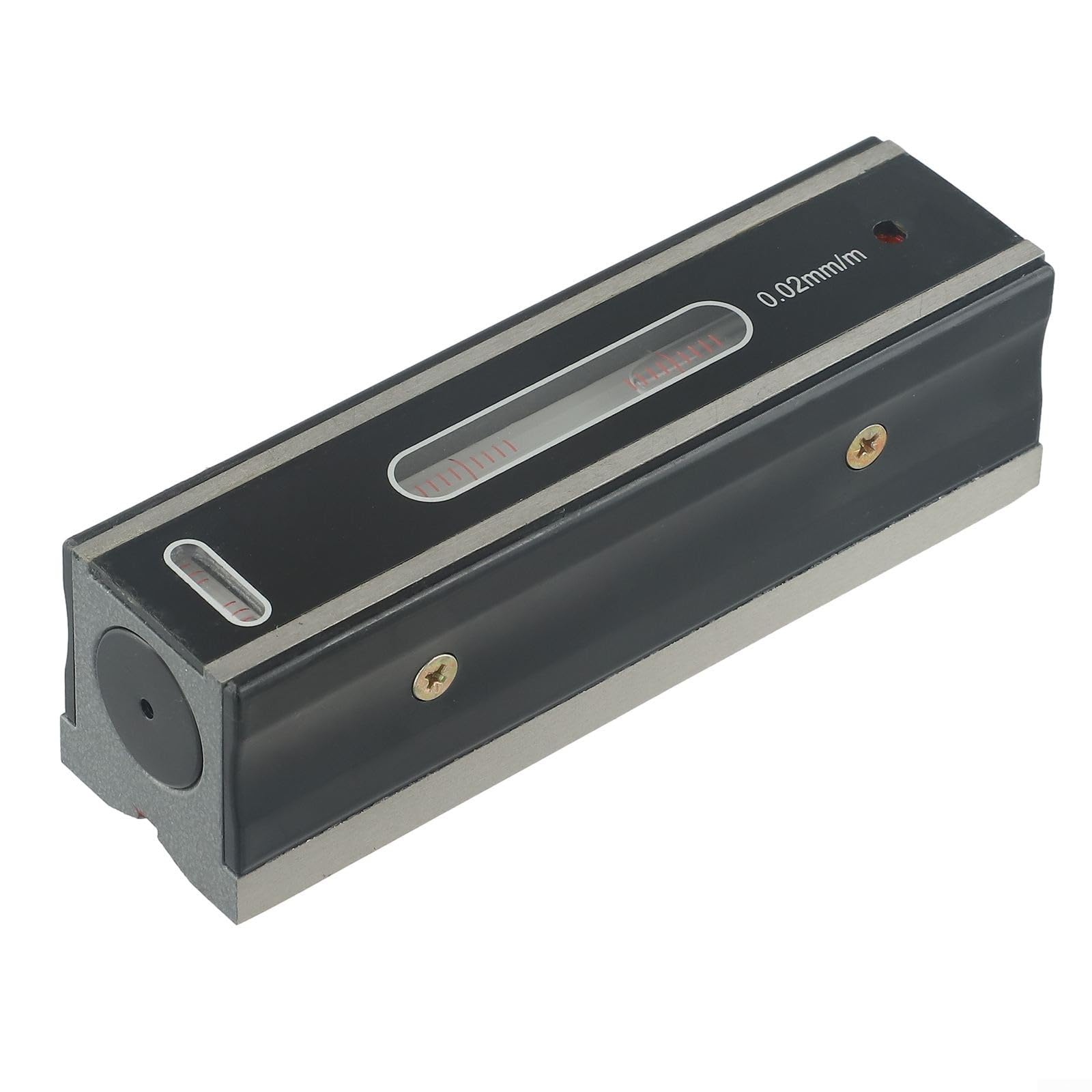 Nivel de marco industrial para nivel de maquinista de 0,02 mm/m, tipo barra de acero para nivel con base de ranura en V para ajuste de maquinaria de 100/150/200 mm en caja de madera (150 mm)