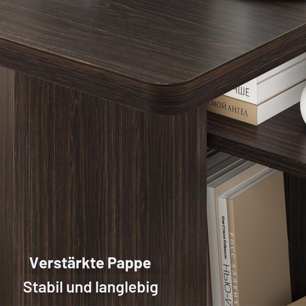 Zstar Platzsparender, Faltbarer Essenztisch Mit Ausziehbarem Drop-Leaf-Design, 2-Stufigem Stauraum Und 6 Feststellbaren Rollen – Erweiterbarer Holztisch Für 4 Personen, Schwarz