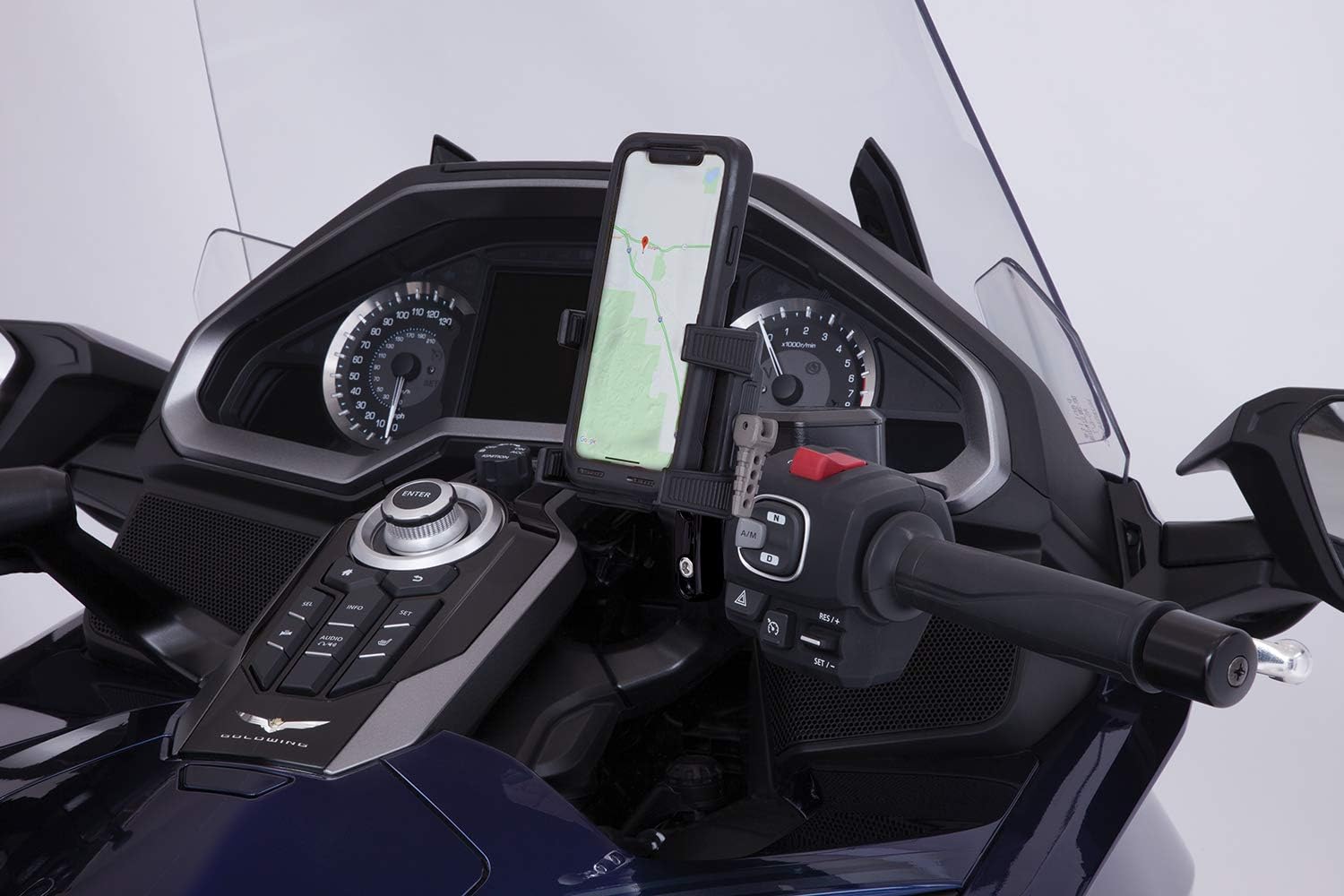 Goldstrike Smartphone Holder with Black Perch Mount for Gold Wing