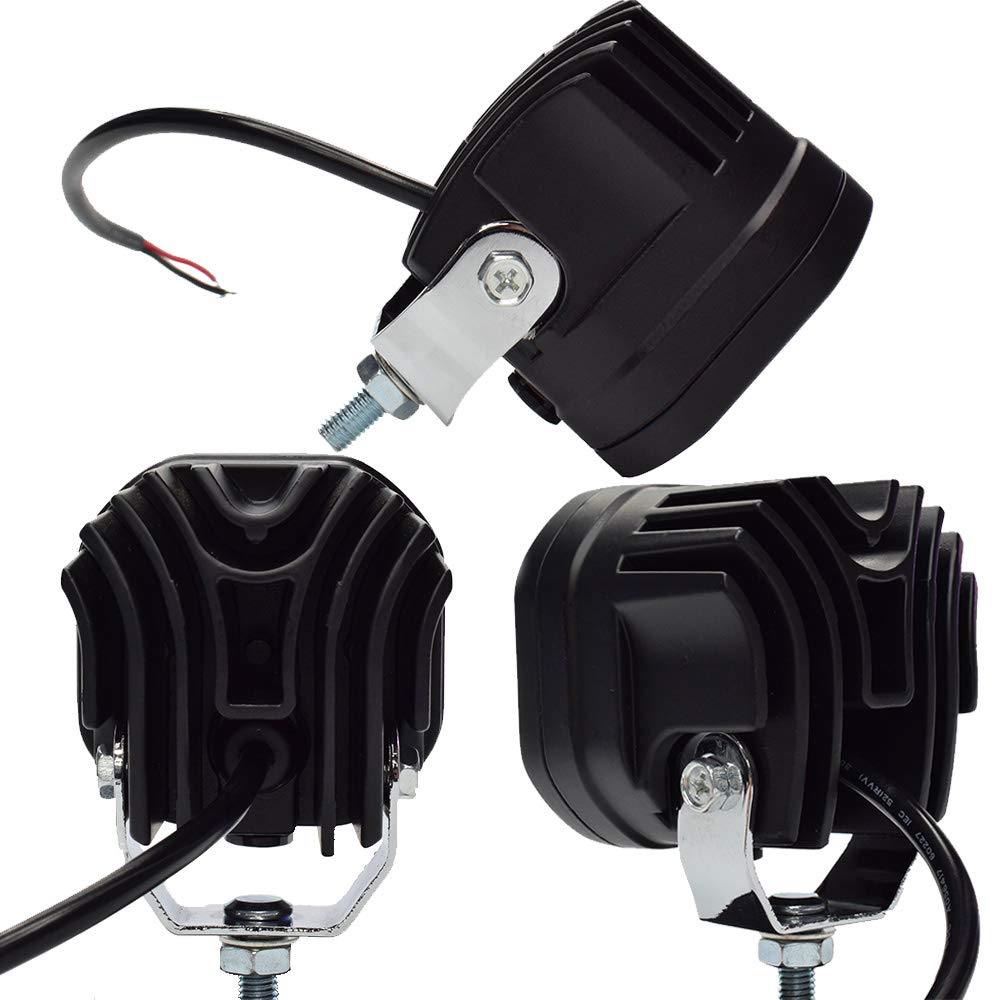 2Pcs LED Faro Delantero de Moto 40W Luz Antiniebla Foco de Trabajo Spotlight 12V 24V 4500lm Impermeable 4led Cuadrado Luz Amarilla para Tractor Coche Barco Camión SUV (Luz Amarilla)