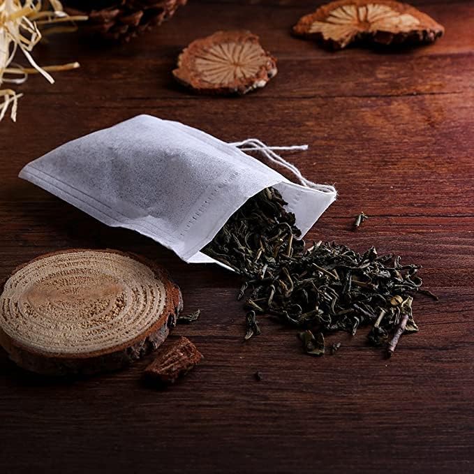 200 Teefilterbeutel 7x9cm - Selbstbefüllbar Mit Kordel Für Losen Tee