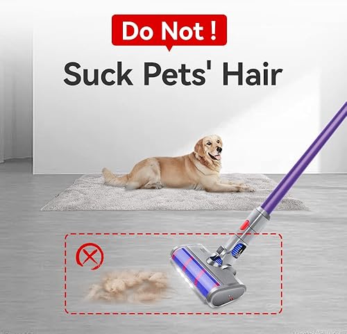 Miniatura 5 de E.LUO Cepillo de rodillo suave de cabeza de piso compatible con Dyson V7 V8 V10 V11 V15 Aspiradoras Piezas Rotativo Motorhead