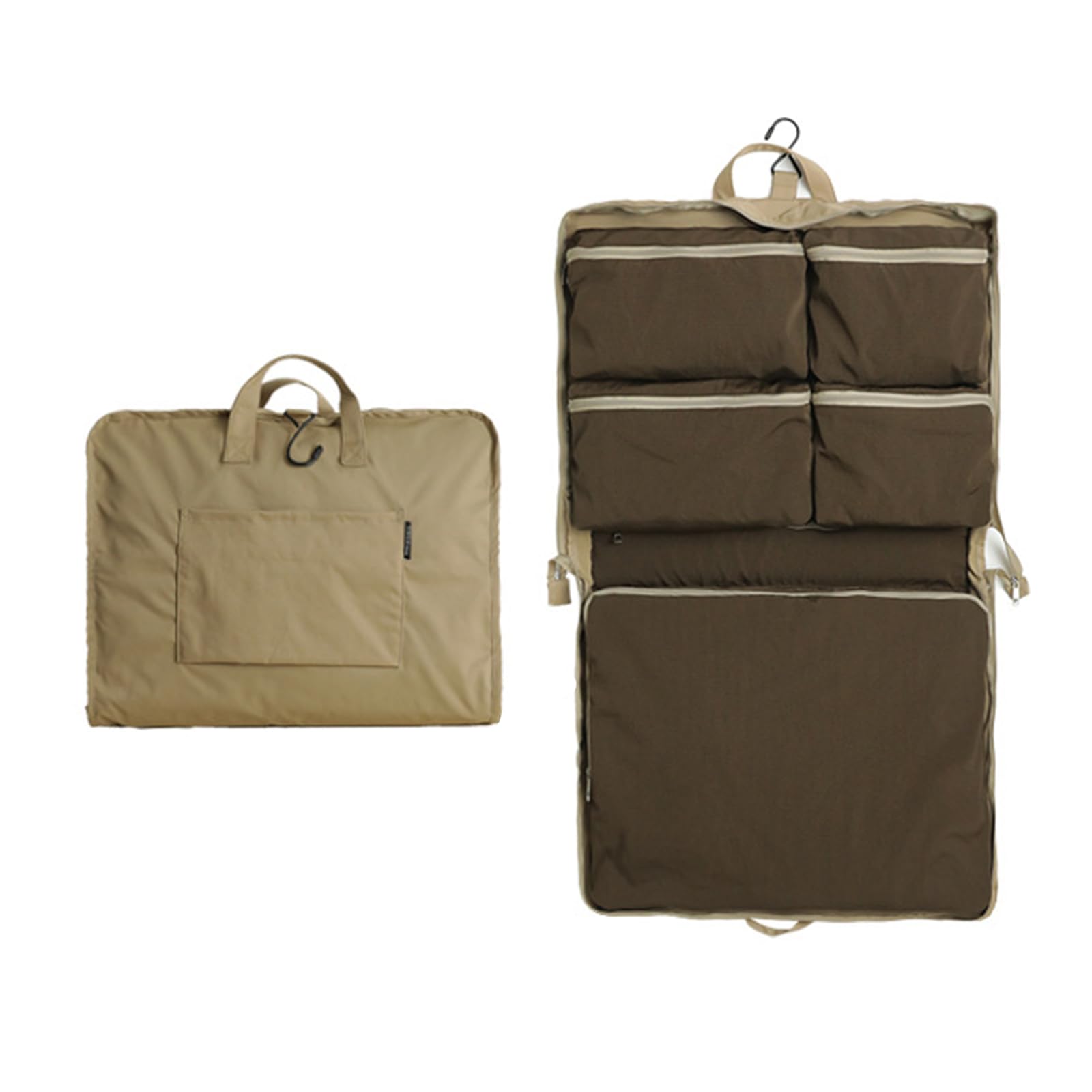 Organizer Valigia 6 in 1 con Packing Cubes Compression, Borsa da Viaggio Pieghevole e Appendibile, Impermeabile con Multiple Scomparti per l'Organizzazione Quotidiana degli Indumenti (Bianco)