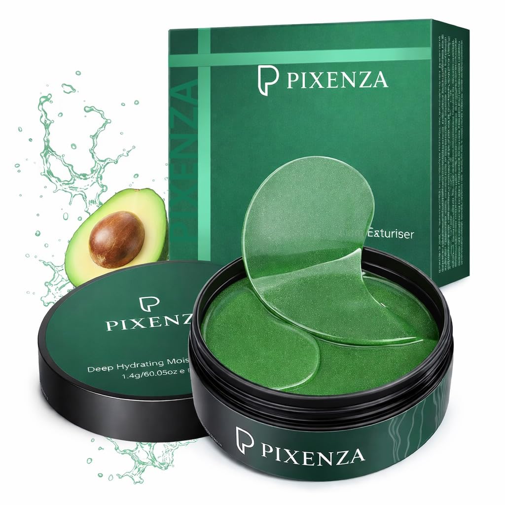 eye masks, avocado hydrating gel eye patches ideal for puffy eyes and dark circles treatments, look younger and reduce wrinkles and fine lines undereye, improve and firm undereye skin. (pack of 60)