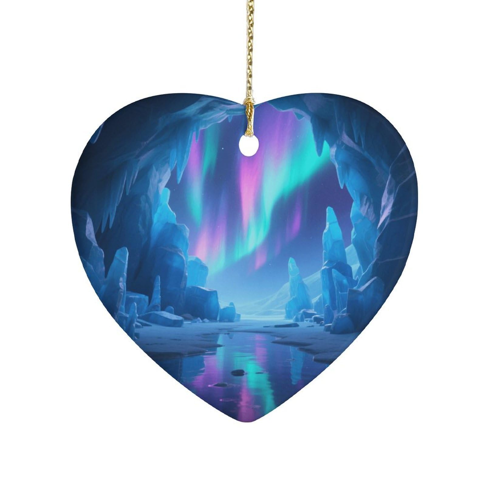 Fekiloot Style Ice Cave Wonders Ceramic Ornament Home Decor Keepsake