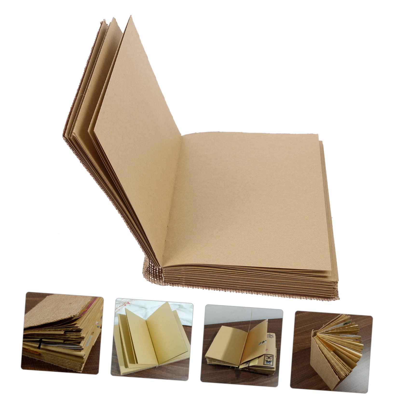 DOITOOL 2 Stück Leeres Notizbuch Gelb Braun DIY Tagebuch Blanko Notizblock mit Mittlerer Dicke Robustes Papier für Notizen Nachrichten Planung Tragbares Schreibheft für Schüler und