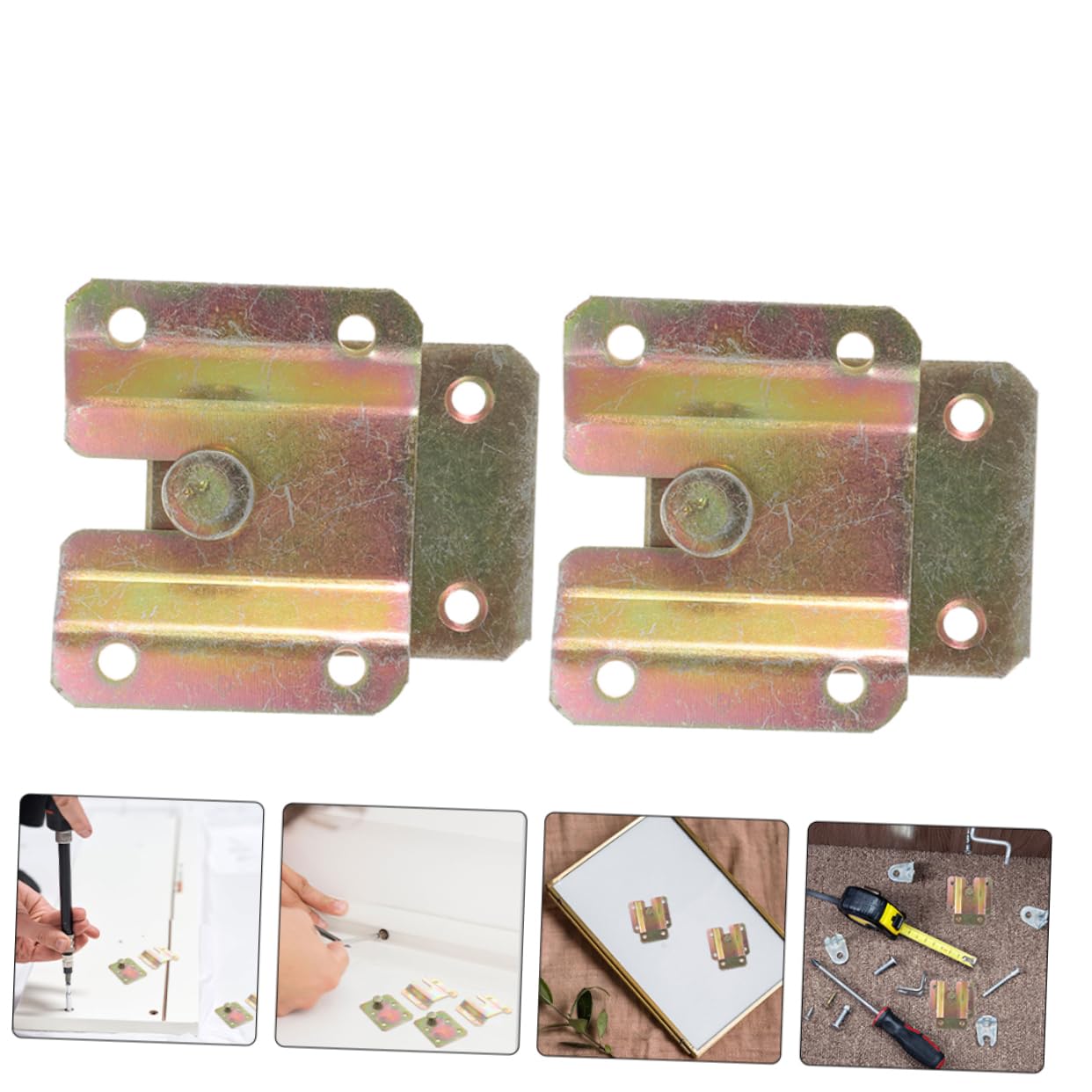 SEWACC 12pièces Fixations Angle Pour Cadre Photo Supports Murals Pour Cadre Crochets De Suspension Pour Tableaux Robustes Matériel De Montage Pour Miroir