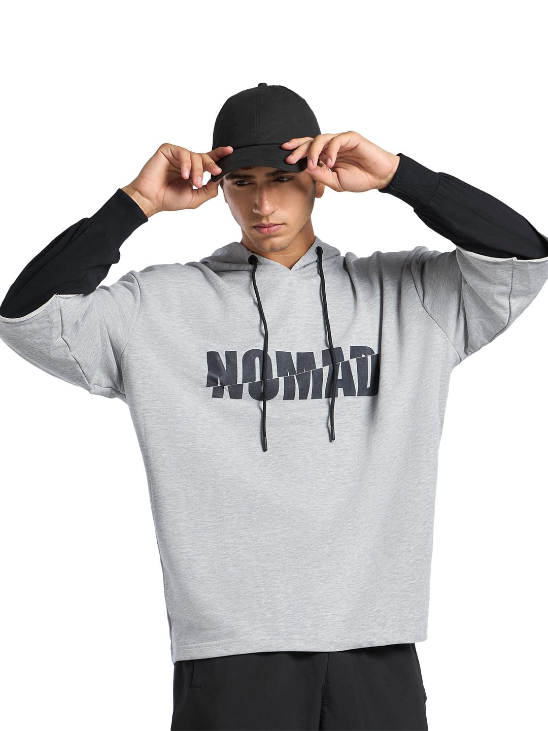 bewakoof Men's Typography Super Loose Fit Full Sleeve Hooded Cotton Hoodies-picture-54