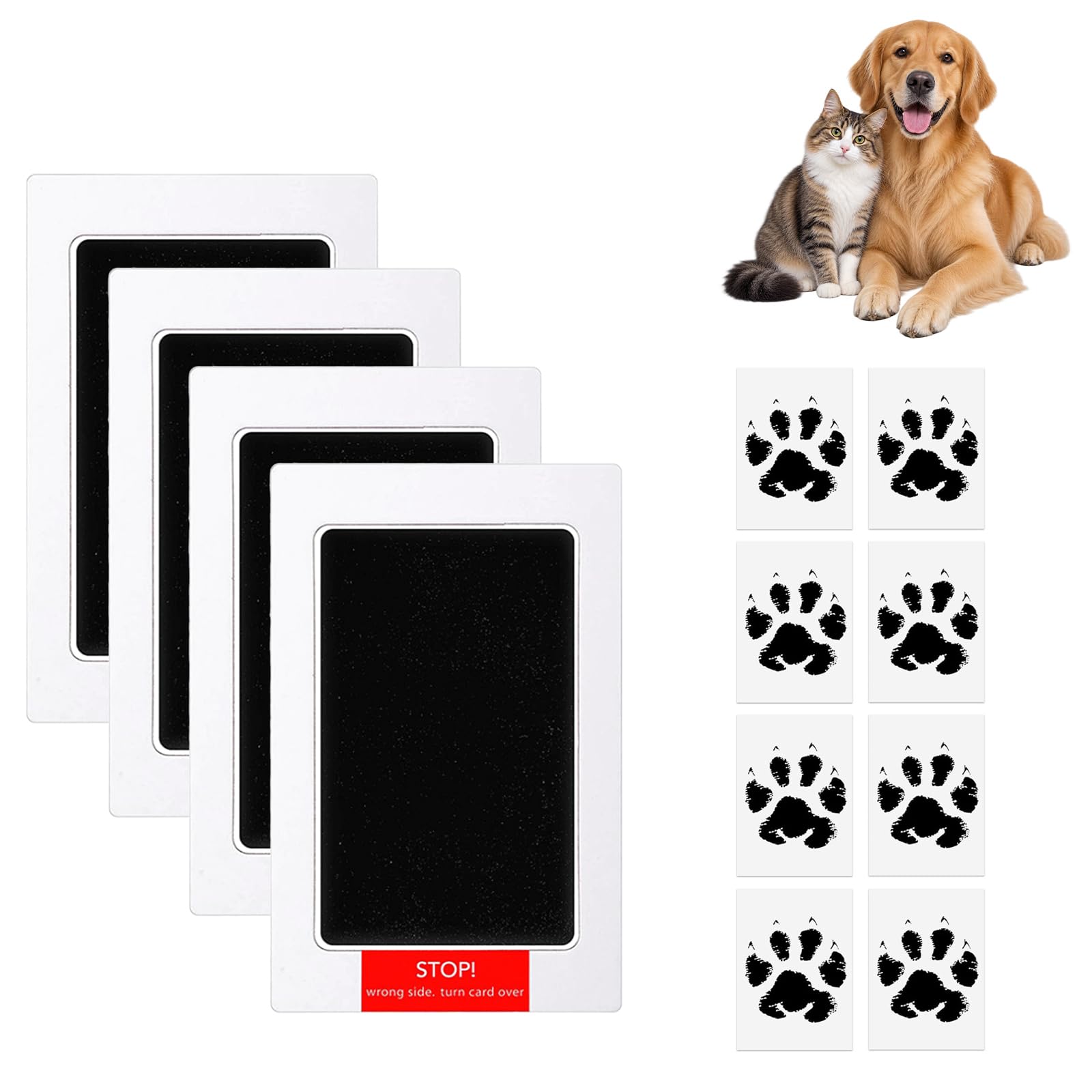 Belle Fang Inkless Pet Paw Print Kit for Dogs and Cats Keepsake