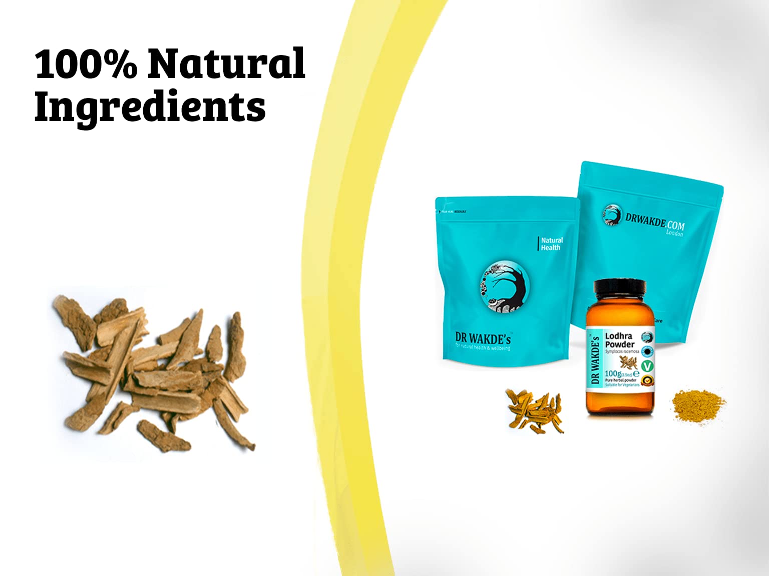 DR WAKDE'S® Lodhra Pulver (Symplocos racemosa) - 500g (1.1lb) I 100% Kräuter I Ayurvedische Nahrungsergänzung I Mengenrabatt I Versand am selben Tag