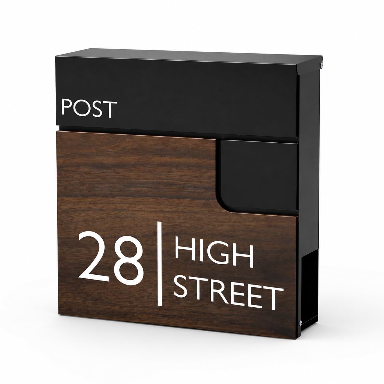 Personalised Letter Box by Blitz Craft, Wood Effect Lockable Post Box