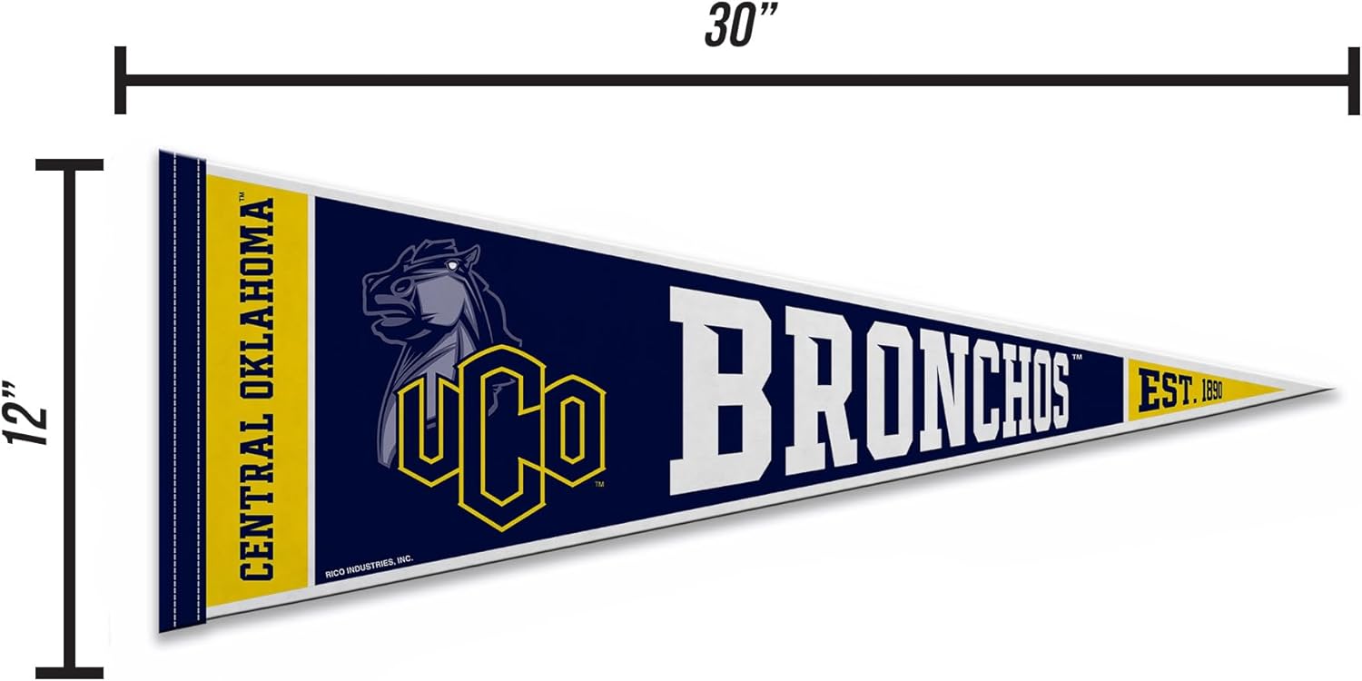 Rico Industries NCAA Central Oklahoma Bronchos 12" x 30" Felt Wall Décor Pennant - Great for Home/Bed Room/Man Cave Décor - Image 4