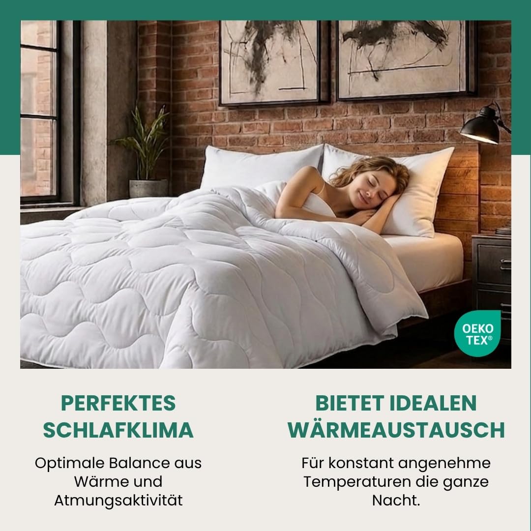 VEL VET HOME Bettdecke 135x200 cm – Ganzjahresdecke 300 GSM Steppdecke Medium Wärmegrad Schlafdecke Duvet für Allergiker geeignet atmungsaktiv Oeko-TEX Standard 100 - 4