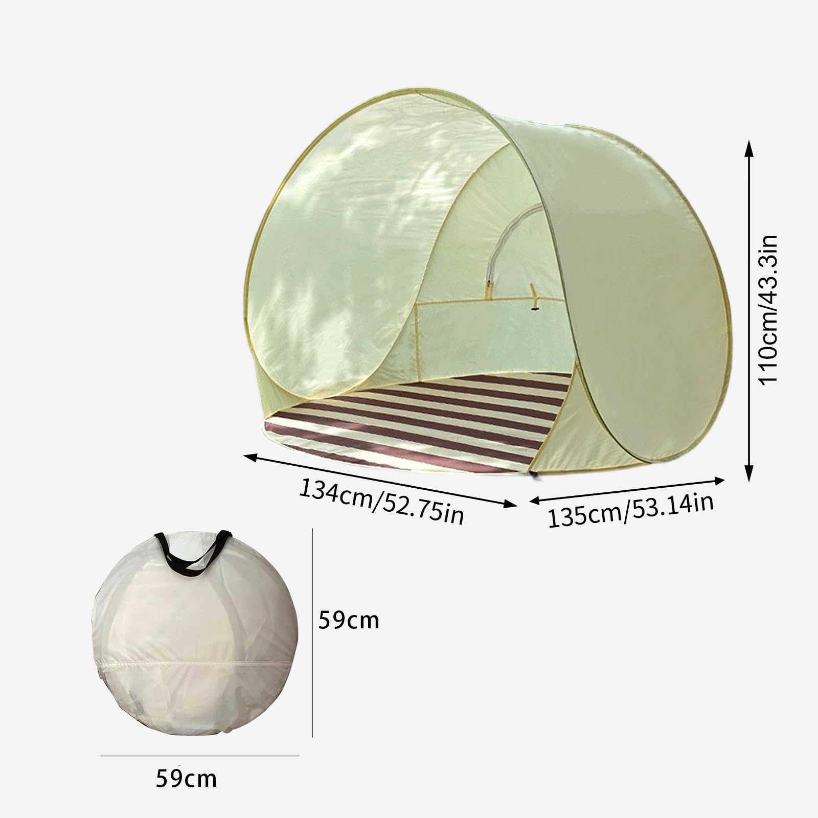 Refugio Solar a Prueba de con Apertura Diseño de Bolsa de Transporte Conveniente Tela Resistente Agua para Ocio Aire Tienda de campaña Familiar con Protecciones
