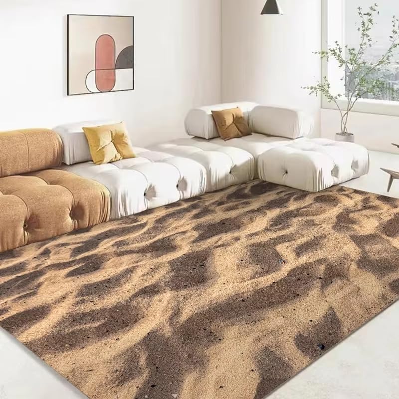 Tapis 3D désert de sable épais pour masquer un sol froid et usé