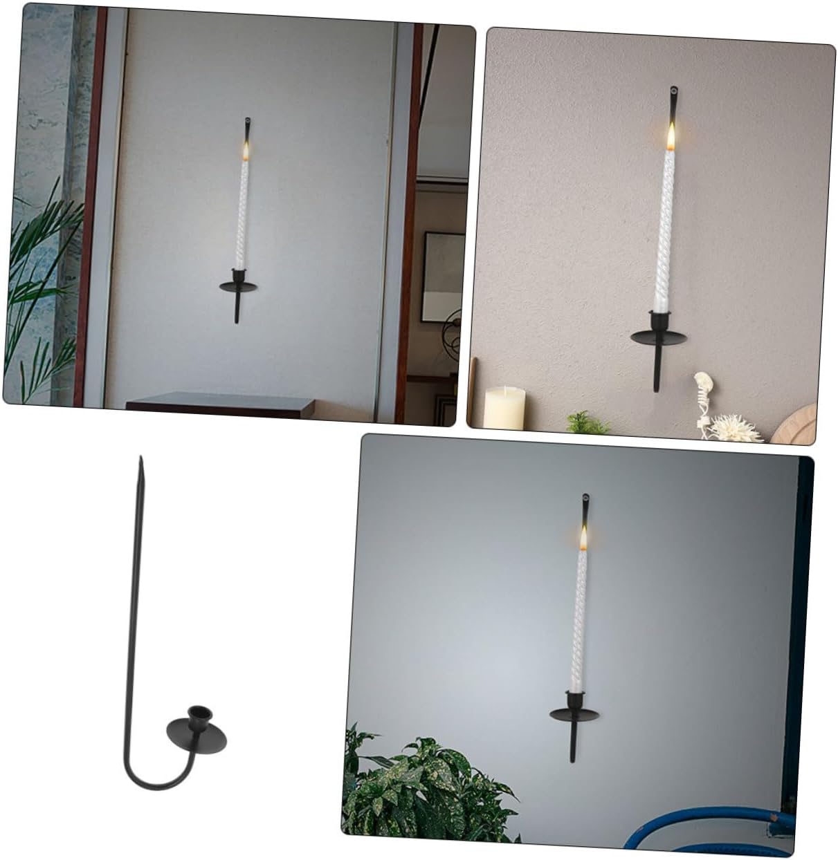 ABOOFAN 4pcs Metal Wall Candle Holders Modern Black Farmhouse Sconces for Pillar Candles Stylish Home Decor for Living Dining Wedding and Holiday Celebrations