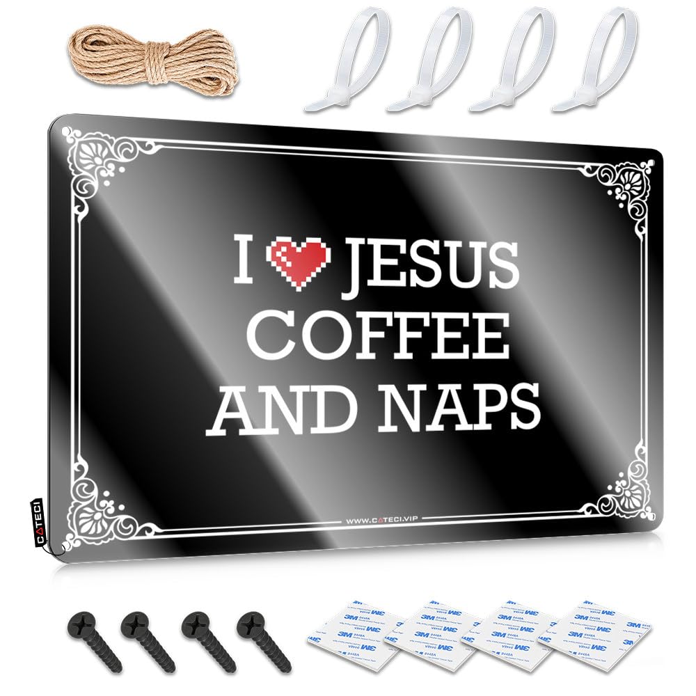 Funny Stuff Decorations Designer | I Love Jesus Coffee & Naps Old-fashioned Trailer Decoration(30X40CM)
