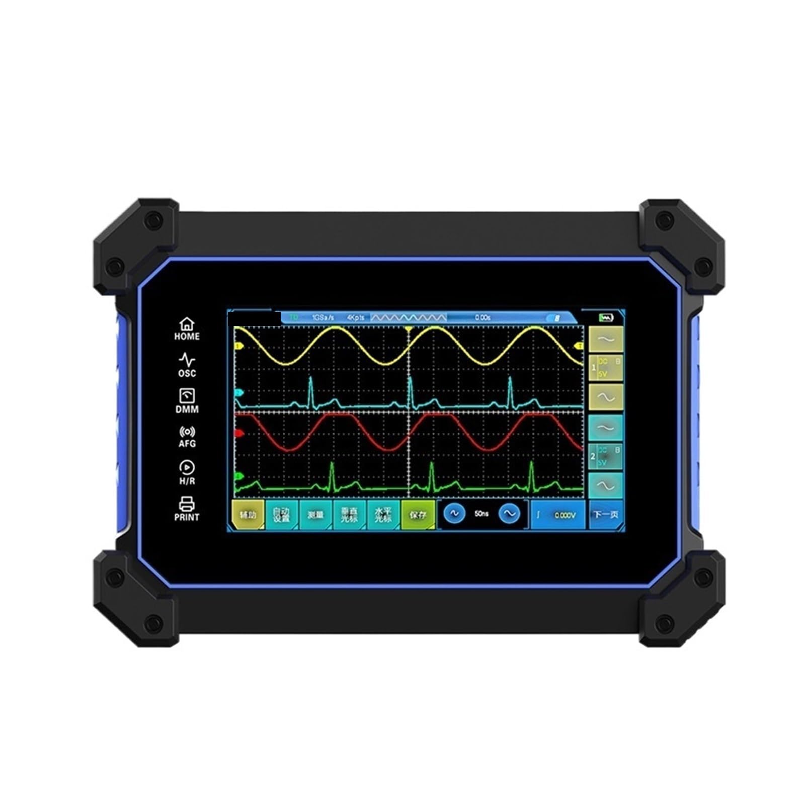 Osciloscopio, Osciloscopio Digital TO1112D con pantalla táctil, multímetro de fuente de señal de osciloscopio USB de 2 canales, 110MHz, TO1112 TO1112C(TO1112)
